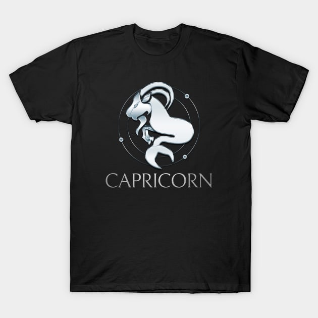 Capricorn Zodiac Sign T-Shirt by Author Gemma James